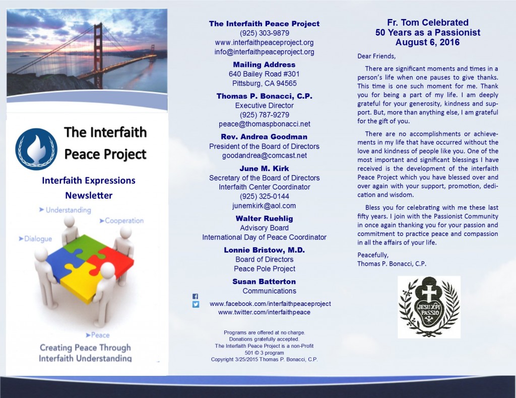 November 2016 Newsletter | The Interfaith Peace Project