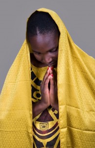 Young woman Zimbabwe, traditional clothing, Christian look